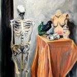 Stilleben mit Skelet, pastel 100x80 2024