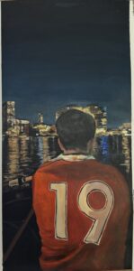 Amstelkwartier by night by towing 100x49 acryl